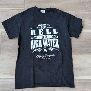 Gildan Black Crewneck Tee with White Care Label